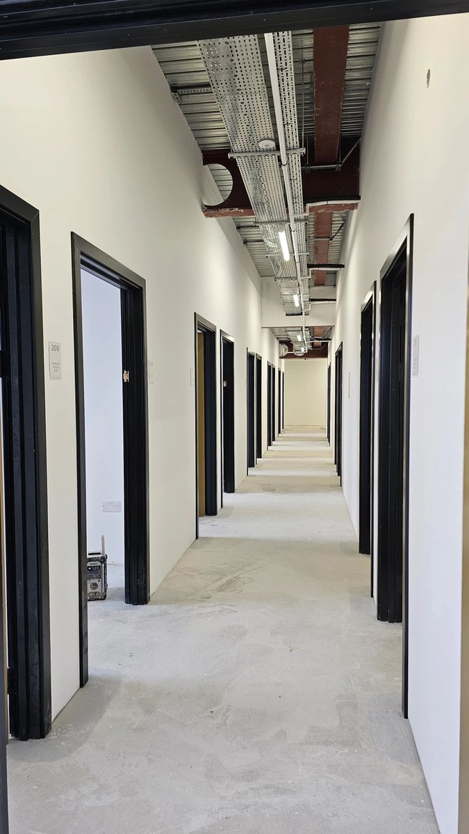 Commercial corridor after painting works